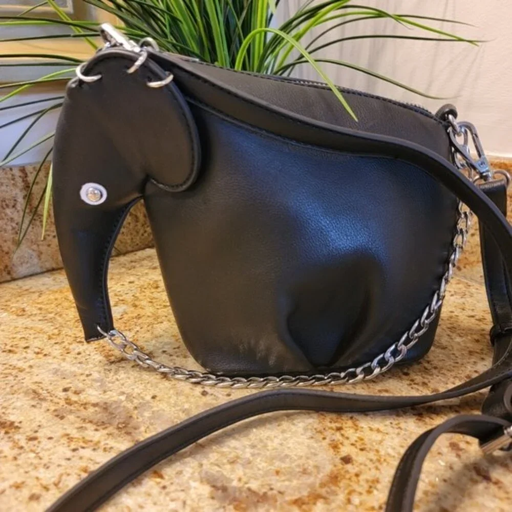 Black elephant crossbody clutch purse Small * - Picture 15 of 16